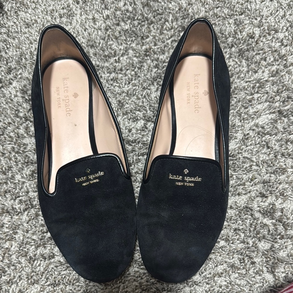 Kate Spade Black Flats with Suede Finish
